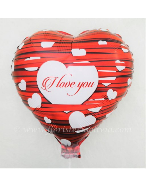 GLOBO I LOVE YOU CORAZONES BLANCOS (h: 70 cm, diam: 35 cm)